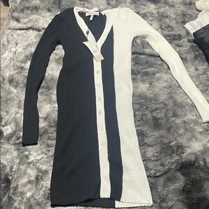 BCBGeneration Black and White Long Sleeve Dress
